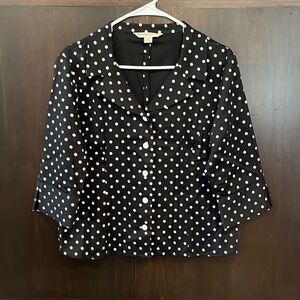 Pendleton Polka Dot 5 Button Blazer Medium Petite